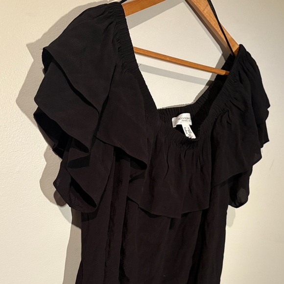 Addition Elle Elegant Black Ruffle Top - Picture 3 of 4